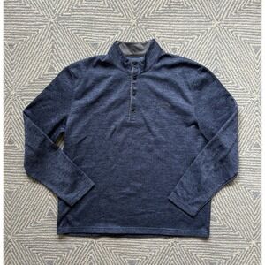 Callaway Long Sleeve Quarter Snap Button‎ Pullover - Blue - XL